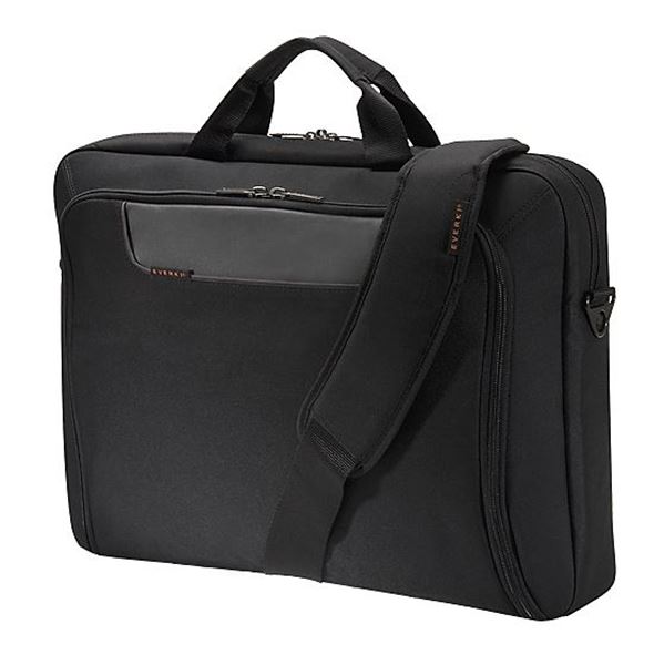 EVERKI Advance Briefcase 18.4'', Separate zippered accessory pocket, Front stash pocket, Trolley handle pass through strap, Ergonomic shoulder pad