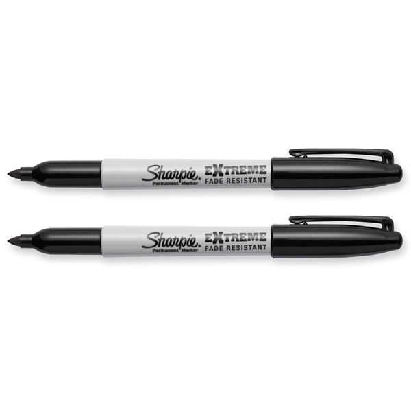 Sharpie  2-Pack Extreme Permanent Marker with Fine Point Tip. Extreme Versatility on Sports Gear, Camping Equipment, boating Accessories etc. Quick-drying & Fade Resistant.