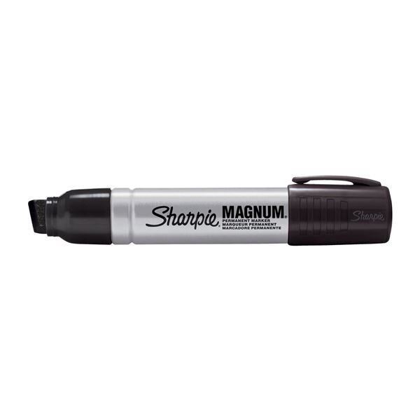 Sharpie  Single Magnum Permanent Marker with Durable Chisel Tip. Extra-wide Chisel Tip. Bold Ink Marks on Wet & Oily Surfaces. Quick-drying Ink. Extra-large Body. Quick-drying Fade & Water Resistant
