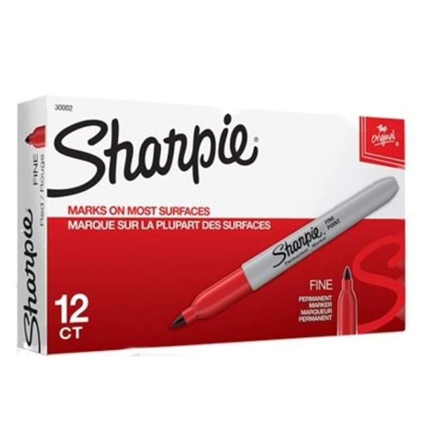 Sharpie Fine Point Permanent Marker Red 30002 - (MOQ 12)