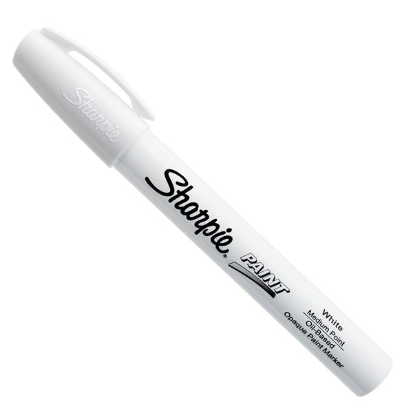 Sharpie 12-Pack Paint Oil -Based Medium Point White Colour Marker. Pens. Marks on Virtually any Surface Including Metal, Pottery, Wood, Rubber, Glass, Plastic & Stone. Quick Drying. Water Resist