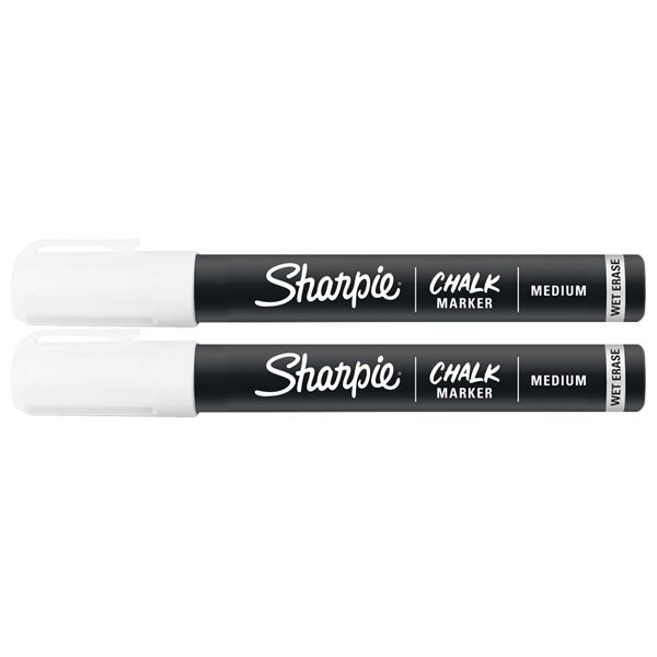 Sharpie White Chalk Wet Erase Marker. Pack of 2