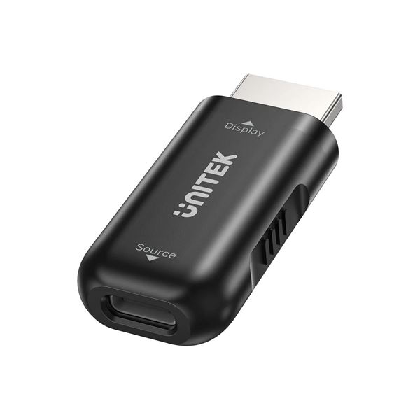 UNITEK USB-C F to HDMI M Adapter. Supports 4K & 1080P@60Hz HD Res. HDCP & Dynamic HDR, Compact & Portable Design. Black Colour.