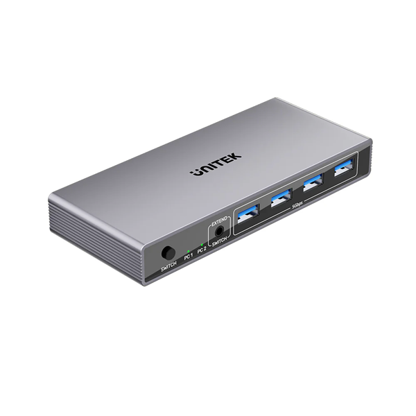 UNITEK 5Gbps DP KVM Switch. Switches Between 2 Devices, Shares 1 DP 8K@60Hz Display & 4 USB Ports, Supports 8K, Plug & Play, Includes 5V/2A Power Adapter. Space Grey.