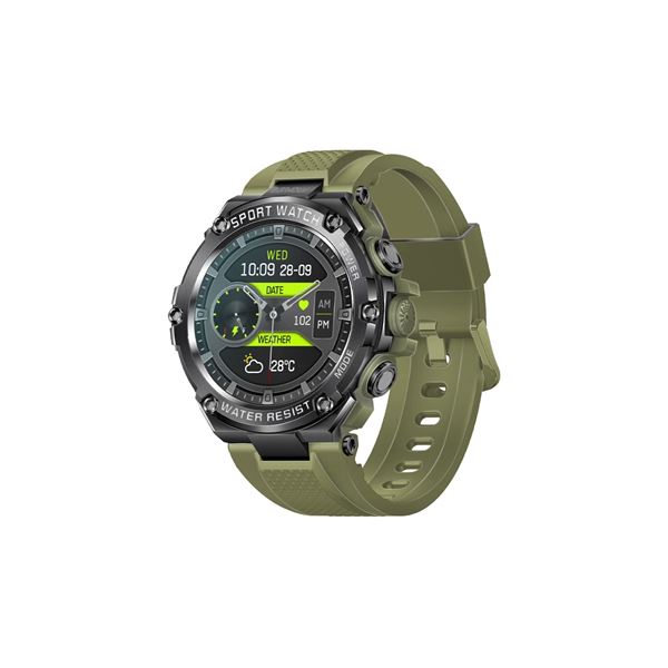 PROMATE IP67 Sport Watch with 1.53" Round Screen & BT Calling. Fitness Tracker, Pedometer, Blood Presure Prediction, Heart Rate Real Time, Smart Notifications, Over 100 Customized Watch Faces. Green