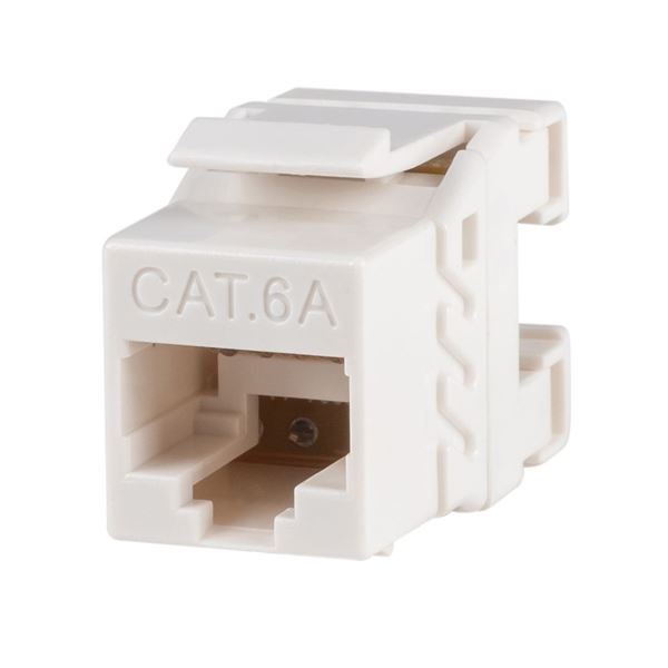DYNAMIX Cat6A UTP Keystone RJ45 Slimline Jack. T568A/B Wiring. 50 micron, 180 Jack. Accept 23-24 AWG Cabling. Colour White. Rapid Termination Tool CT-RAPV2