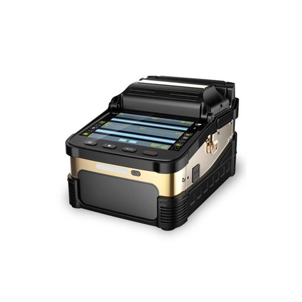 GOLDTOOL Fibre Optic Fusion Splicer with 6x Motor and 5 Inch Screen. 300x Focus Magnification, Quad-core CPU and Large-capacity Lithium Battery.