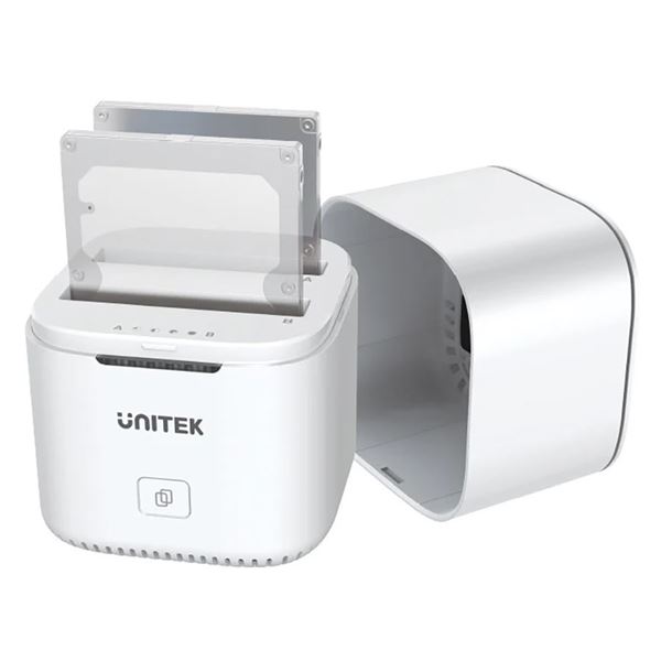 UNITEK Dual-Bay SATA 2.5" SyncStation Docking Station. DAS/ Cloud Storage Center, UASP & SuperSpeed File Transfer, Standalone Hard Drive Duplicator, 2 SATA Slots, Up to 16TB (8TB Per)