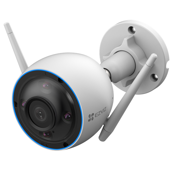 EZVIZ H3 2K Outdoor WiFi Smart Wired Camera. Colour Night Vision & 4mm Lens, 1/2.7" Progressive Scan CMOS Smart H.264/H.265, 3D DNR, Digital WDR, Max 30fps, Micro SD card slot (Max. 512GB).