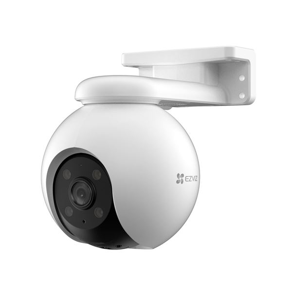 EZVIZ H8 Pro 3K Outdoor WiFi Wired PT Security Camera with 360-Degree FoV. 1/2.7” Progressive Scan CMOS. 4mm Lens. 3D DNR, Digital WDR, H.265 / H.264, 2880x1620@30fps MicroSD card slot (Max. 512 GB).