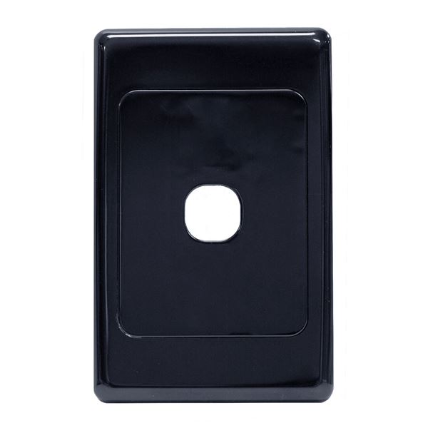 AMDEX Switch Plate ONLY. 1 Gang Wall Face Plate (Accepts Clipsal Style Mechs). Black