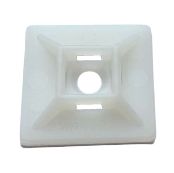 DYNAMIX 20 x 20mm Self Adhesive Natural Cable Ties Mount. Pack of 100
