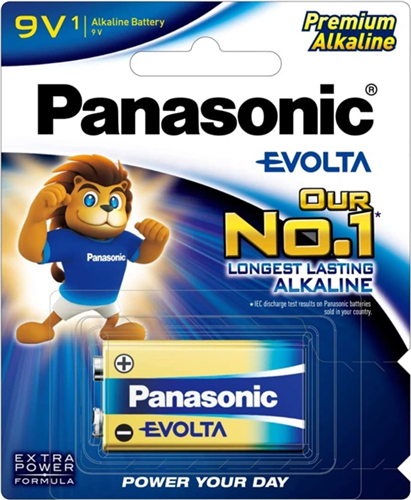 Premium, long-lasting batteries. 9v