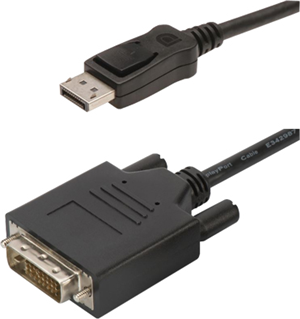 Ideal to connect DisplayPort devices to your DVI monitor or projector, DP - DVI (24+1), M/M, 2.0m, w/interlock, DP 1.1a compatible, UL, CE, bl