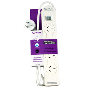 Overload protection with master switch, 1 metre cable, 240V AC, Max Load 10A 2400 Watts