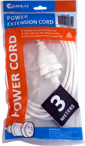 3 metre length, 240V 10A cable