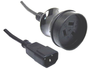 Turns IEC socket on UPS into standard 3 pin mains socket, 500mm in length, OEM (No packaging), 3 Pin Socket to IEC Male Connector 10A</br></br>