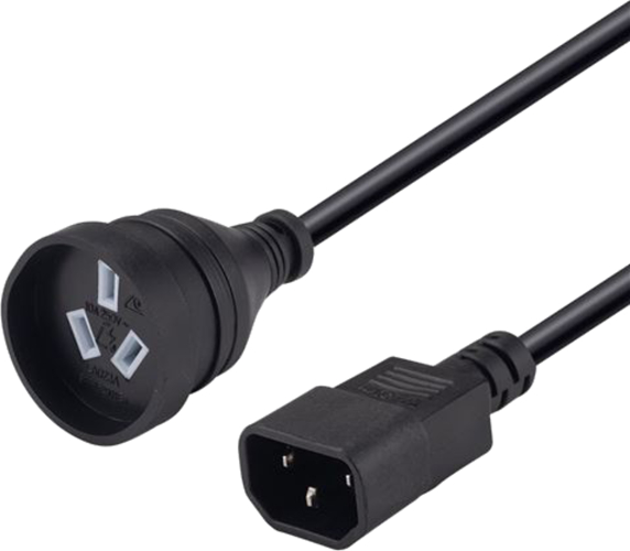 Turns IEC socket on UPS into standard 3 pin mains socket, 500mm in length, OEM (No packaging), 3 Pin Socket to IEC Male Connector 10A</br></br>