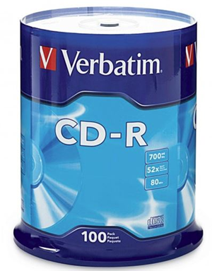 Verbatim CD-R media is tested and certified by leading 52X drive manufacturers. These high-grade discs deliver reliable recording even at blazing drive speeds, completing a full 700MB/80min recording in less than 2 minutes.