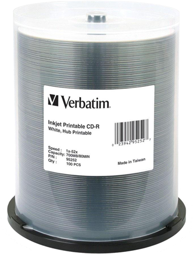 Verbatim CD-R media is tested and certified by leading 52X drive manufacturers. These high-grade discs deliver reliable recording even at blazing drive speeds, completing a full 700MB/80min recording in less than 2 minutes.