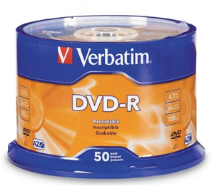 Verbatim DVD-R offer 4.7GB or 120 Minutes of write-once storage capacity, superior recording quality, and compatibility with 1X to 16X DVD-R writers. Verbatim 16X DVD-R discs allows users to record a complete 4.7GB/120Min disc in approximately 5 minutes. Recognised as the choice of professional users, Verbatim DVD-R offers the optimal "Advanced Azo" recording dye, which provides the highest level of read/write performance, reliability, and archival life.