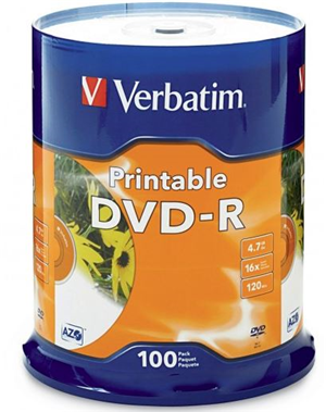 Verbatim DVD-R offer 4.7GB or 120 Minutes of write-once storage capacity, superior recording quality, and compatibility with 1X to 16X DVD-R writers. Verbatim 16X DVD-R discs allows users to record a complete 4.7GB/120Min disc in approximately 5 minutes. Recognised as the choice of professional users, Verbatim DVD-R offers the optimal "Advanced Azo" recording dye, which provides the highest level of read/write performance, reliability, and archival life.