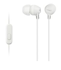 Enjoy high-resolution treble and midrange with powerful bass produced from Sony MDR-EX15AP's 400 kJ/m3 high power neodymium magnets. Comes with cord slider to prevent cord from tangling, as well as in-line microphone and remote for hands free calls and music.</br></br>400 kJ/m3 high power neodymium magnets produce high-resolution treble and midrange with powerful bass </br>Hybrid silicone rubber earbuds (S, M, L) supplied for secure fitting and long-term wearing comfort </br>Y-type cord with cord slider to prevent cord tangling </br>Cord adjuster supplied </br>Customize smartphone controls for Android devices with Sonyâ€™s easy-to-use Smart Key app </br></br>White