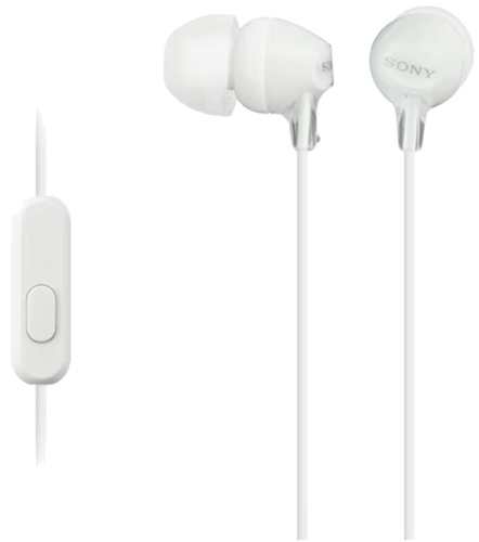 Enjoy high-resolution treble and midrange with powerful bass produced from Sony MDR-EX15AP's 400 kJ/m3 high power neodymium magnets. Comes with cord slider to prevent cord from tangling, as well as in-line microphone and remote for hands free calls and music.</br></br>400 kJ/m3 high power neodymium magnets produce high-resolution treble and midrange with powerful bass </br>Hybrid silicone rubber earbuds (S, M, L) supplied for secure fitting and long-term wearing comfort </br>Y-type cord with cord slider to prevent cord tangling </br>Cord adjuster supplied </br>Customize smartphone controls for Android devices with Sony&acirc;&euro;&trade;s easy-to-use Smart Key app </br></br>White