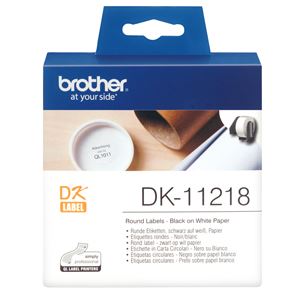 24mm Diameter Round Labels (white) 1000 Labels Per Roll</br>Compatible With: QL500W, QL700, QL720NW, QL580N, QL650TD, QL1050