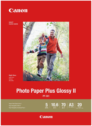 A3, 20 Sheets Glossy Photo Paper</br>This paper provides rich, deep blacks and vivid colours. It has a thickness and crisp, luxurious feel of high-quality photo paper fresh from the photo lab and provides great value for a paper of this quality.