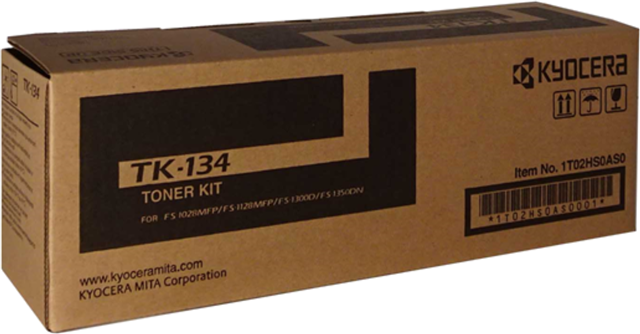 TK134, Compatible With: FS-1300D, FS-1350DN, FS-1128MFP, FS-1028MFP</br>Yield ~7,200 Pages (at 5% Coverage)