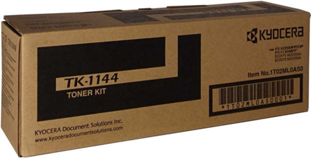TK1144, Compatible With: FS-1135, FS-1035MFP, M2035dn</br>Yield ~7,200 Pages (at 5% Coverage)