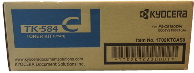 TK584C, Compatible with: FS-C5150, FS-P6021CDN</br>Yield ~2,800 Pages (at 5% Coverage)