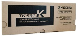 TK594K, Compatible with: FS-C2126, FS-C2026, FS-C5250DN, P6026CDN</br>Yield ~7,000 Pages (at 5% Coverage)