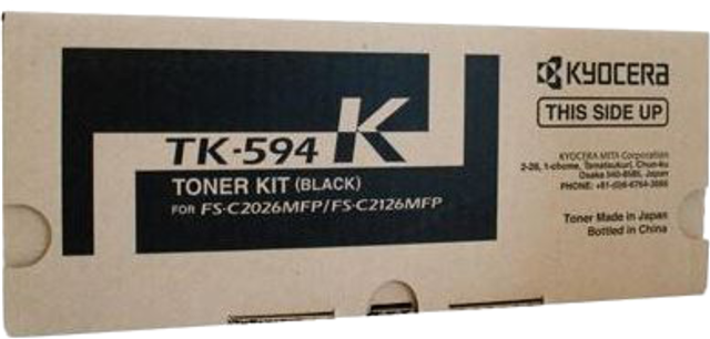 TK594K, Compatible with: FS-C2126, FS-C2026, FS-C5250DN, P6026CDN</br>Yield ~7,000 Pages (at 5% Coverage)