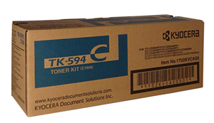 TK594C, Compatible with: FS-C2126, FS-C2026, P6026CDN</br>Yield ~5,000 Pages (at 5% Coverage)