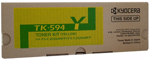 TK594Y, Compatible with: FS-C2126, FS-C2026, P6026CDN</br>Yield ~5,000 Pages (at 5% Coverage)