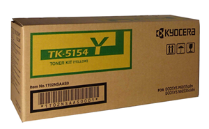 TK-5154Y, Compatible with: FS-P6035CDN, M6535cidn</br>Yield ~10,000 Pages (at 5% Coverage)