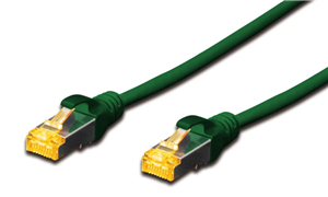 Shielded CAT6A  patch cable with kink protection and strain relief, RJ-45 Connecter, AWG 26/7,  Cat6A supports speeds up to 10 Gigabit Ethernet with distance up to 100 meters</br>(transfer rate 10,000 Mb/s)(transmission rate 500 MHz), 10m Green