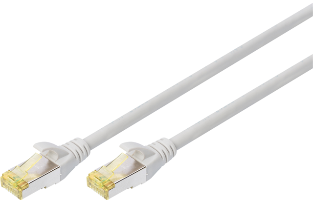 Shielded CAT6A  patch cable with kink protection and strain relief, RJ-45 Connecter, AWG 26/7,  Cat6A supports speeds up to 10 Gigabit Ethernet with distance up to 100 meters</br>(transfer rate 10,000 Mb/s)(transmission rate 500 MHz), 25m Grey