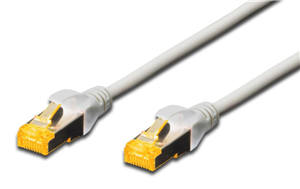 Shielded CAT6A  patch cable with kink protection and strain relief, RJ-45 Connecter, AWG 26/7,  Cat6A supports speeds up to 10 Gigabit Ethernet with distance up to 100 meters</br>(transfer rate 10,000 Mb/s)(transmission rate 500 MHz), 30m Grey