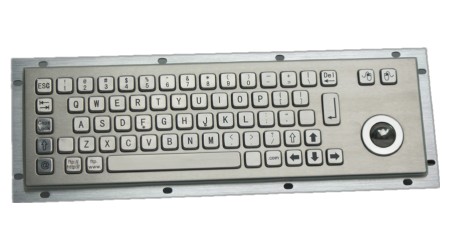 The Inputel KB003 stainless steel desktop keyboard with integrated trackball has 83 keys and is made of high quality steel. </br></br>A IP65 vandal proof and water resistant metal keyboard for industrial application.