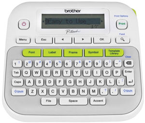 PTD210 &#124; Desktop label maker</br>Print Speed             20mm/sec</br>Tape Cutter             manual</br>Functions 	Stand-alone, supporting up to 12mm TZ tape</br>Tape Widths (mm) 	3.5, 6, 9, 12</br>Powered by 6 "AAA" batteries only</br>EOFY</br>$20 Cashback