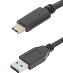 USB Type-C Gen2 10GBs connection cable, Type C to A, Male to Male, 1m, Supports up to 3A Power supply, Supports USB PD (Power Delivery) specification, For superfast synchronising and charging, Downward compatible to USB 2.0 and 1.1