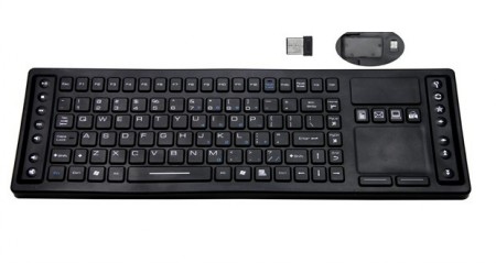 2.4Ghz wireless, 105 key, trackpad, IP68, washable, silicon/rubberized surface.</br></br>**This SKU has a minimum order quantity of 5x units**