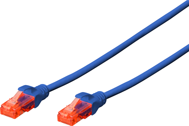 Unshielded CAT 6 patch cable with kink protection and strain relief. Connection 1:1 4x 2 AWG 26/7 Twisted pair,.