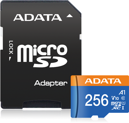 256GB microSD, R/W performance up to 100MB / 25MB per sec, UHS Speed: Class 1, Speed Class: Class 10, Video Speed Class: V10, Includes Micro SD to SD card adapter, A1 standard for quicker and smoother execution of Android APPs