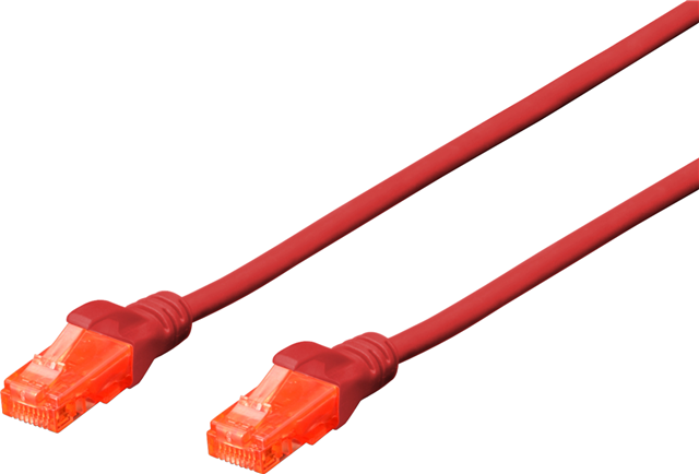 Unshielded CAT 6 patch cable with kink protection and strain relief. Connection 1:1 4x 2 AWG 26/7 Twisted pair.