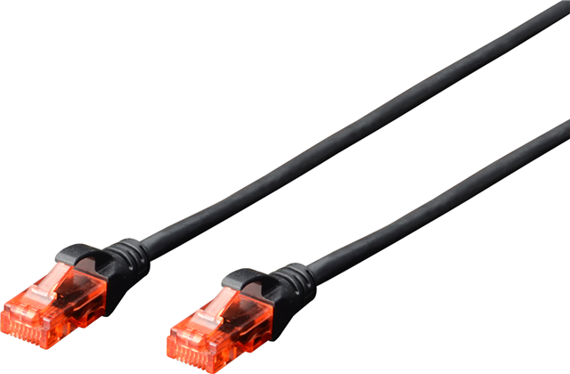 Unshielded CAT 6 patch cable with kink protection and strain relief. Connection 1:1 4x 2 AWG 26/7 Twisted pair