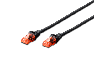 Unshielded CAT 6 patch cable with kink protection and strain relief. Connection 1:1 4x 2 AWG 26/7 Twisted pair